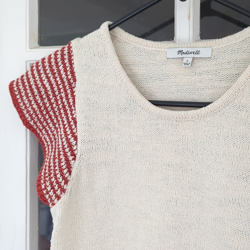 Madewell - Cream and Rust Knit Top - Picture 2 of 5